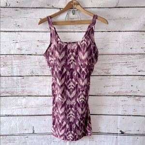 Duluth Trading Co Purple Patterned Women's One Piece Swimsuit